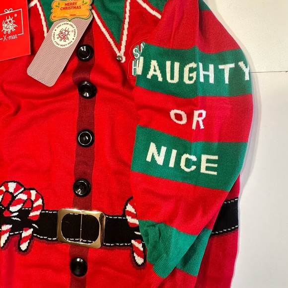 U Look Ugly Christmas Sweater Sz Medium Unisex Adult Hooded Santa’s Helper New - Picture 9 of 12